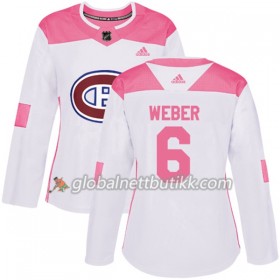Montreal Canadiens Hockeydrakt Shea Weber 6 2017-2018 Hvit Rosa Fashion Adidas Authentic - Dame